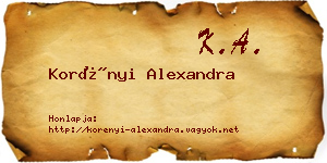 Korényi Alexandra névjegykártya