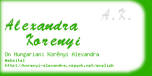 alexandra korenyi business card