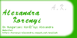 alexandra korenyi business card